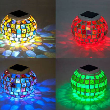 Tiffany Solar Waterproof ABS Mosaic Outdoor LED Lawn Light