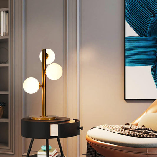 Nordic Creative Magic Bean Glass Iron 3-Light Table Lamp