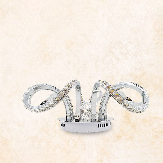 Modern Luxury Crystal Flower Shape LED Semi-Flush Mount Ceiling Light