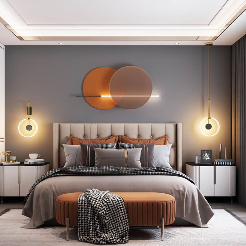 مصباح معلق LED طويل الخط بتصميم حلقة إبداعية فاخرة من Nordic Light 