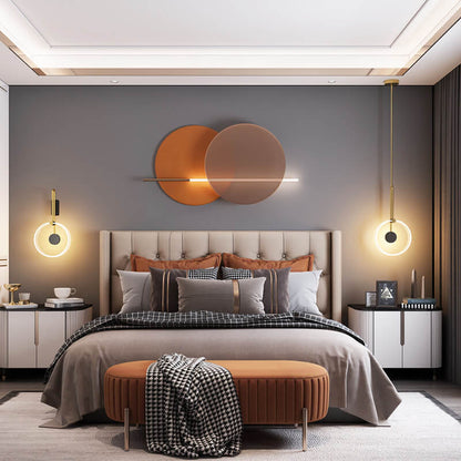 مصباح معلق LED طويل الخط بتصميم حلقة إبداعية فاخرة من Nordic Light 