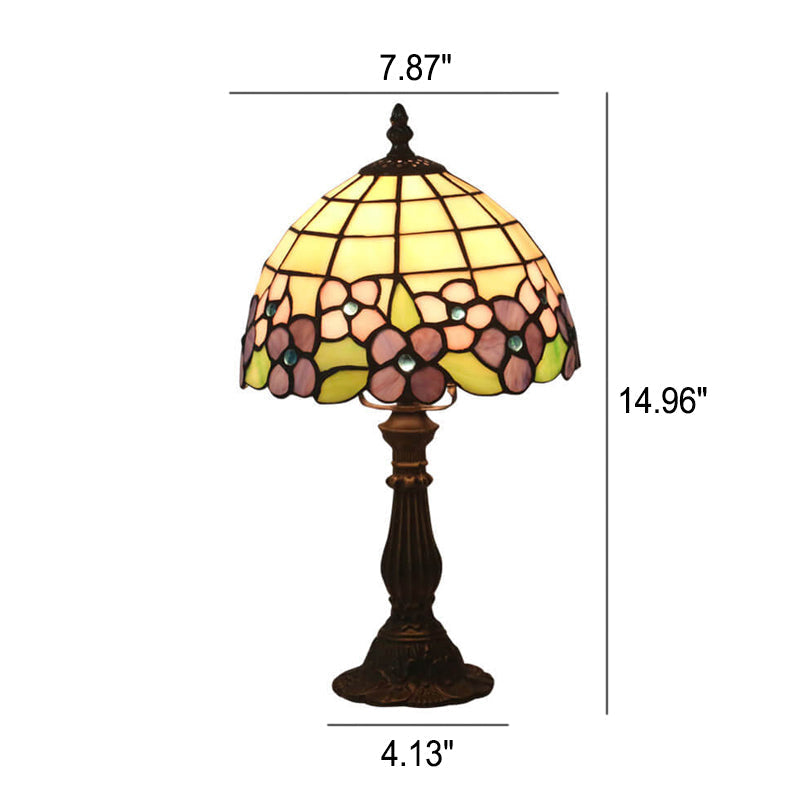 Creative Retro Tiffany Glass Shade 1-Light Table Lamp