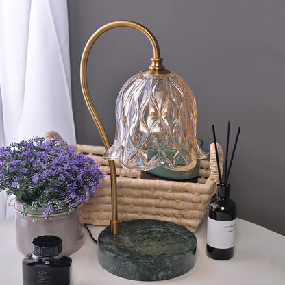 Modern Suzutan Glass Marble Base 1-Light Melting Wax Table Lamp