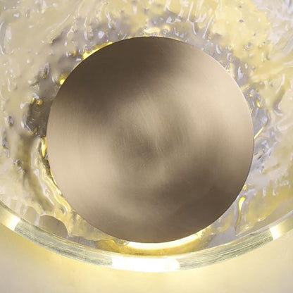 مصباح حائط LED دائري من الكريستال بتصميم تموجات مائية فاخر معاصر لغرفة المعيشة 