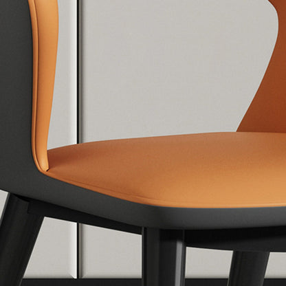 Contemporary Scandinavian Nappa leather Fabric Carbon Steel Sponge Square Wing Dining Chair Backrest Armrest For Dining Room