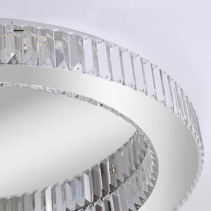 Modern Round Flush Mount Lighting Crystal LED Ceiling Light