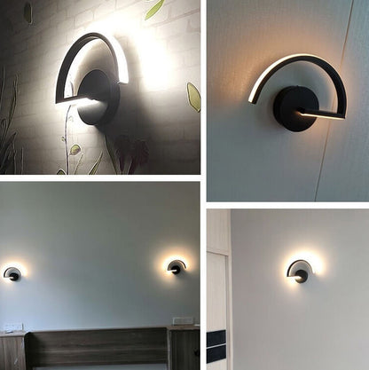 Modern Creative Half Round Iron LED Wall Sconce Lamp