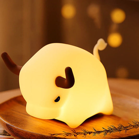 Animal Cow Silicone USB Timer Dimmable LED Night Light Table Lamp