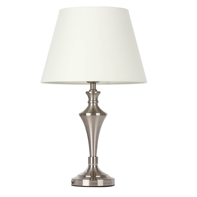 Nordic Minimalist Beige Fabric 1-Light Table Lamp