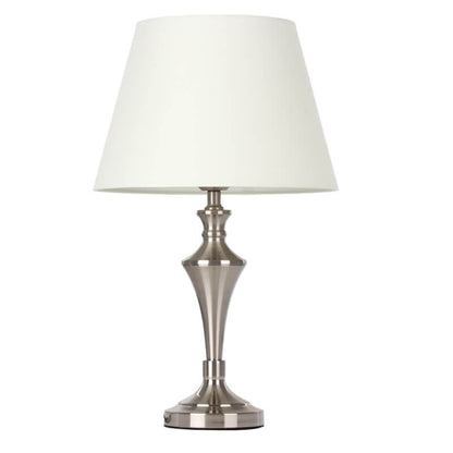 Nordic Minimalist Beige Fabric 1-Light Table Lamp