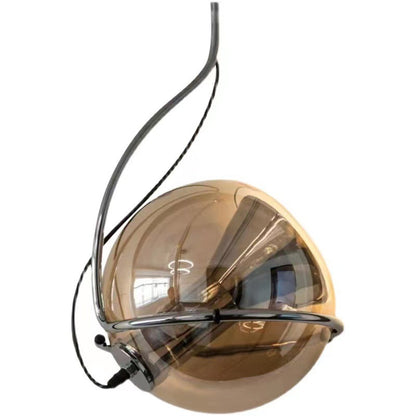 Modern Simplicity Iron Glass Ball 1-Light Pendant Light For Living Room