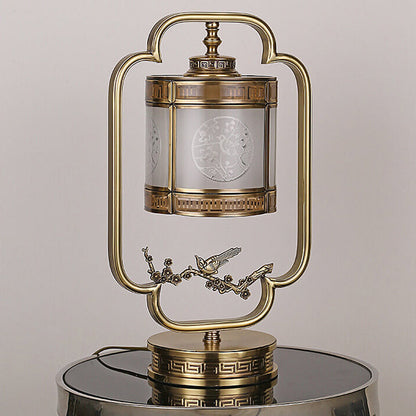 Modern Chinese Luxury Glass Copper 1-Light Table Lamp