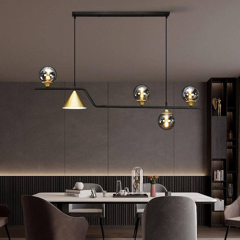 ثريا جزيرة فاخرة بتصميم كرة مستديرة من Nordic Creative Light، مزودة بـ 4/5/6 مصابيح 