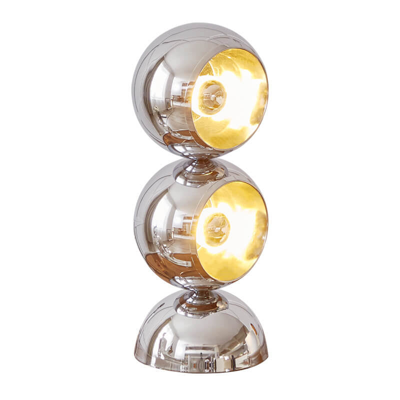 Nordic Minimalist Chrome Metal Orb 1/2/3 Light Table Lamp