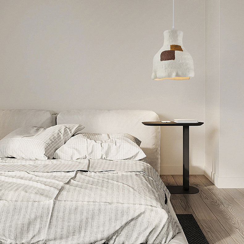 Japanese Wabi-sabi Pure White 1-Light Pendant Light