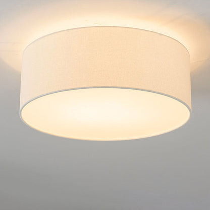 Nordic Minimalist Round Drum Fabric 3/5 Light Flush Mount Ceiling Light