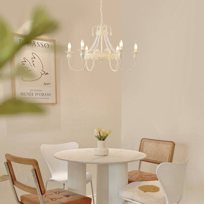 Modern Shabby Chic Candelabra Iron Crystal 4/5/6/8 Light Chandelier For Living Room
