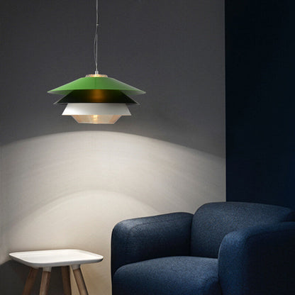 مصباح معلق متعدد الطبقات من الحديد بتصميم قبة بسيط من Nordic Simplicity، مصباح واحد 