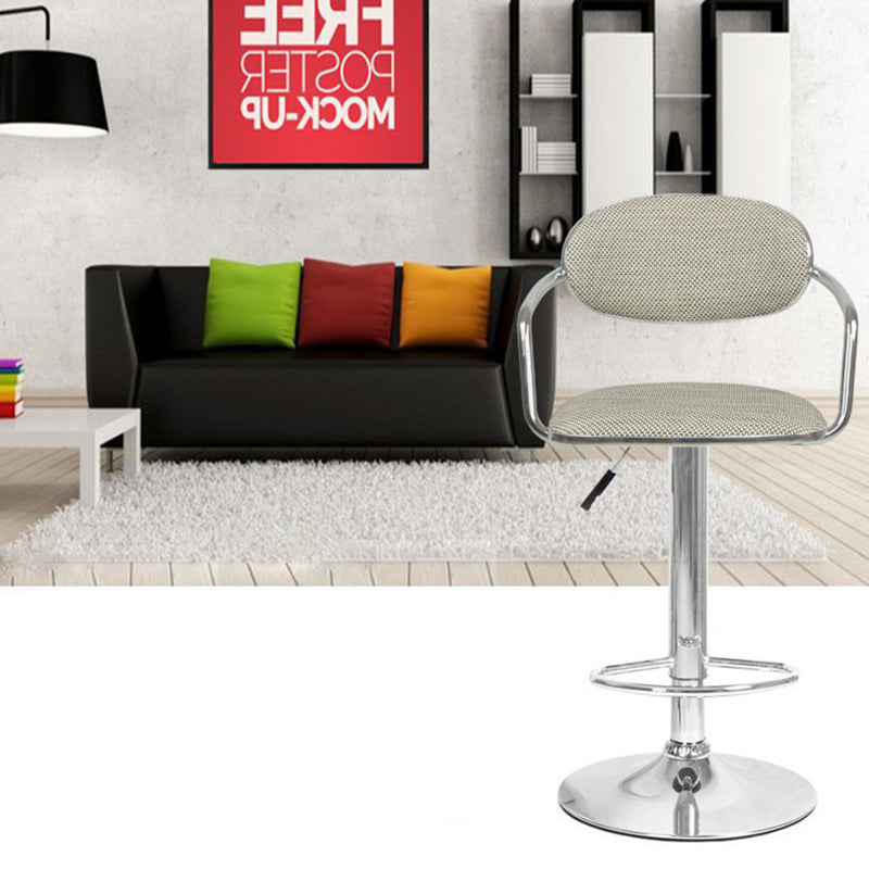 Contemporary Scandinavian Half Round Wicker Hardware Bar Stool Backrest For Dining Room