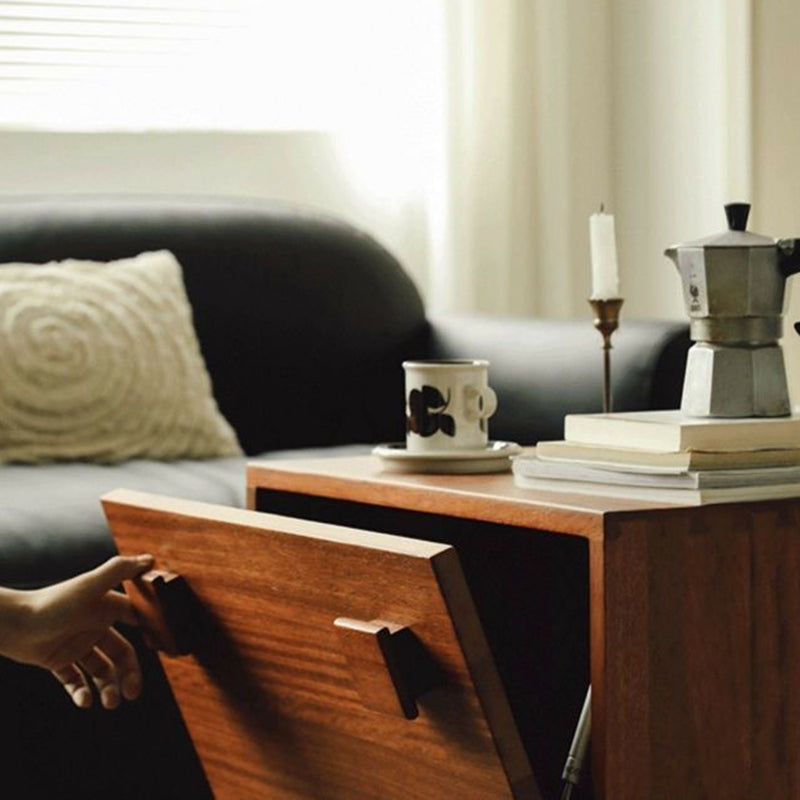 Traditional Vintage Rectangular Solid Wood Nightstand 2-Storage For Bedroom