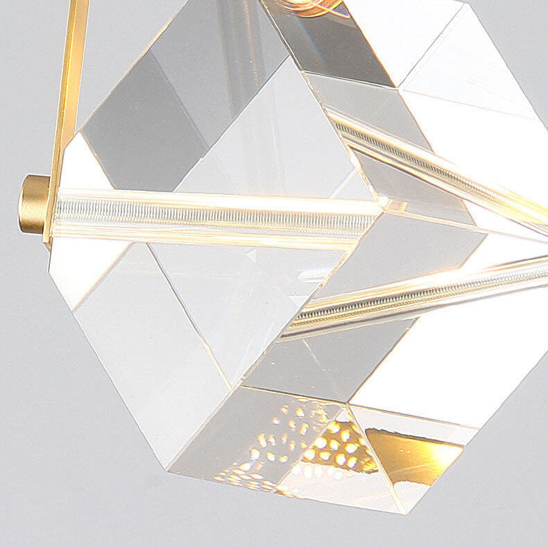 Modern Simplicity Crystal Square 1-Light Pendant Light For Bedroom