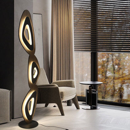 Modern Minimalist Acrylic Leaves Shadow Hardware Base LED Standing Floor Lamp