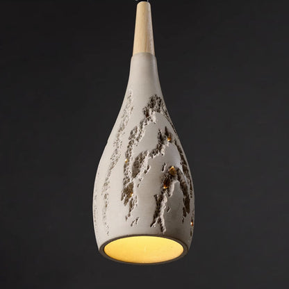 Contemporary Retro Conical High Mixed Clay 1-Light Pendant Light For Bedroom