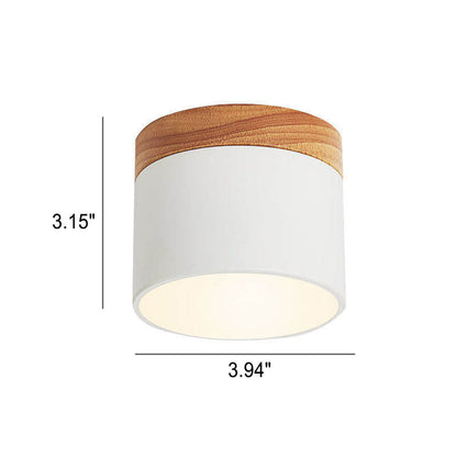 Scandinavian Macaroon Solid Color Log LED Flush Mount Ceiling Light