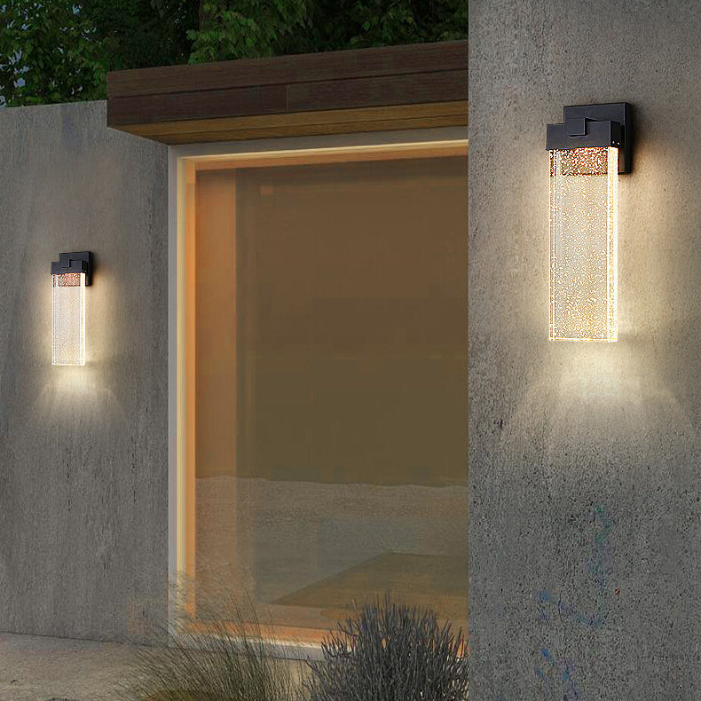 Modern Simplicity Waterproof Aluminum Crystal Rectangular LED Wall Sconce Lamp For Outdoor Patio