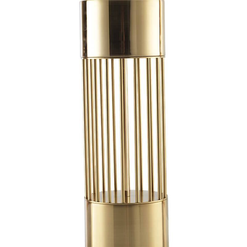 Nordic Minimalist Fabric Drum Gold Column Base 1-Light Table Lamp