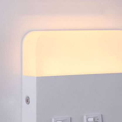مصباح حائط للقراءة LED مصنوع من الأكريليك والألومنيوم بتصميم دائري مربع بسيط وحديث 