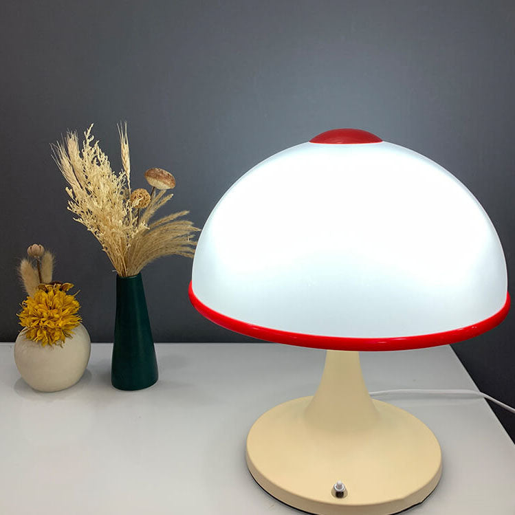 Modern Cream Mushroom Metal 1-Light Table Lamp