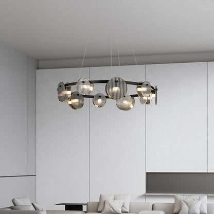 ثريا LED معدنية زجاجية بتصميم عصري بسيط لغرفة المعيشة 