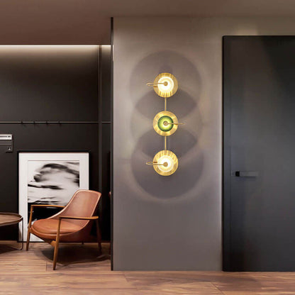 مصباح حائط LED دائري فاخر من Nordic Light مصنوع من المعدن والزجاج 