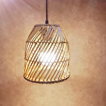 Japanese Minimalist Rattan Weaving 1-Light Pendant Light