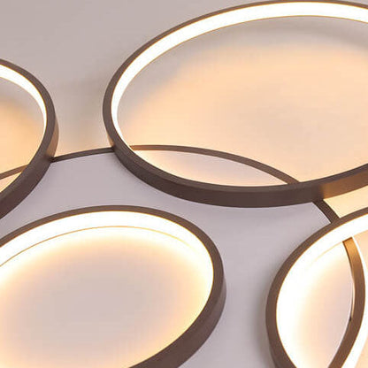 Modern Light Luxury Circular Combination Aluminum LED Flush Mount Ceiling Light