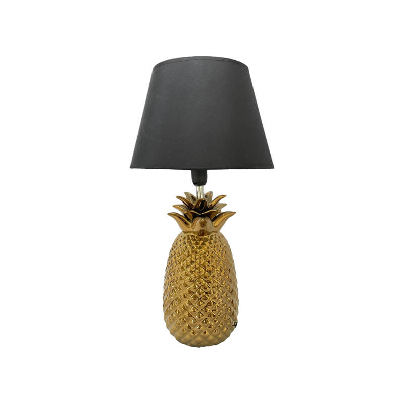 European Creative Pineapple Ceramic Base Fabric 1-Light Table Lamp