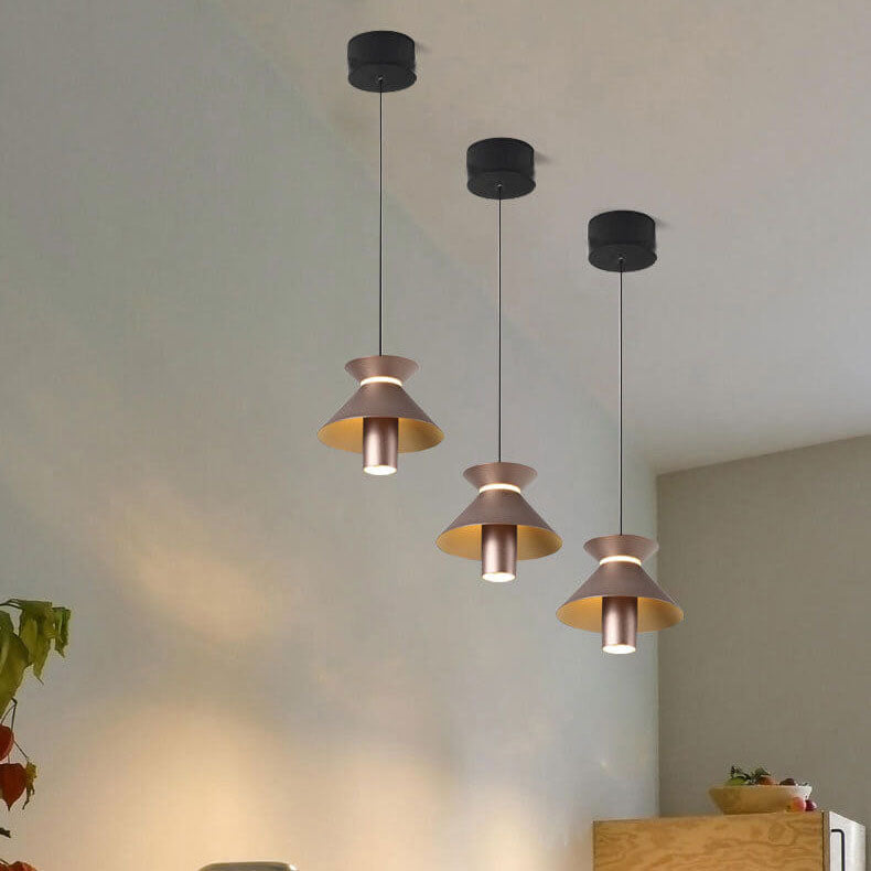 ثريا جزيرة LED من الألومنيوم بلون واحد بتصميم عصري بسيط 