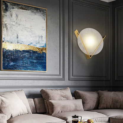 Modern Chinese Luxury Round Lucite LED Wall Sconce Lamp