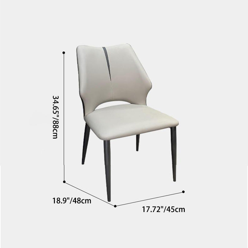 Contemporary Luxury Square Microfiber PU Leather Carbon Steel Dining Chair Backrest For Dining Room