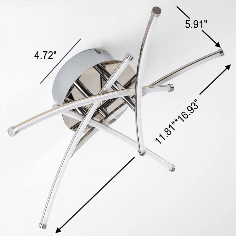 Modern Creative Cross-Line LED Semi-Flush Mount Ceiling Light