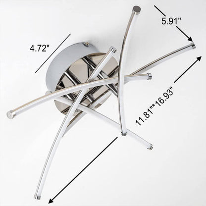 Modern Creative Cross-Line LED Semi-Flush Mount Ceiling Light
