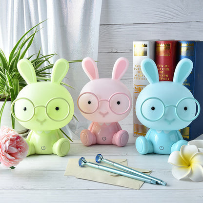 Creative Cartoon Rabbit with Glasses USB LED Night Light Table Lamp