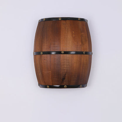 Industrial Vintage Half Barrel Wood LED Wall Sconce Lamp