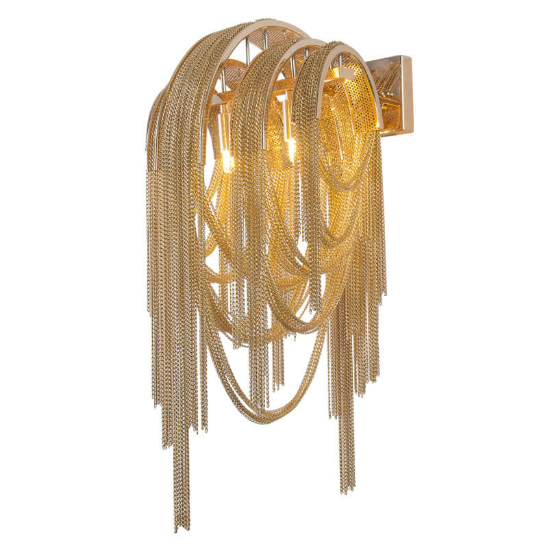 Postmodern Luxury Aluminum Chain Tassel  2-Light Wall Sconce