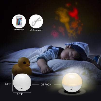 LED Round Ball Night Light 16 Color Remote Control Touch  Table Lamp