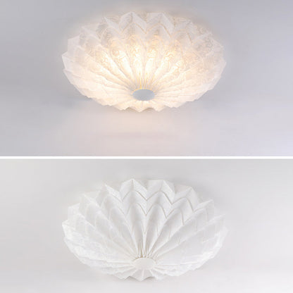 Contemporary Nordic Iron Acrylic Round Printed LED Flush Mount Ceiling Light For Bedroom