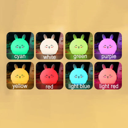 Creative Cartoon Deer Rabbit Silicone USB LED Night Light Table Lamp