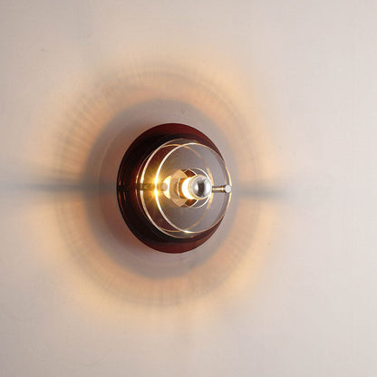 Contemporary Creative Colorful Iron Acrylic Flying Saucer Shade 1-Light Wall Sconce Lamp For Entertainment Room