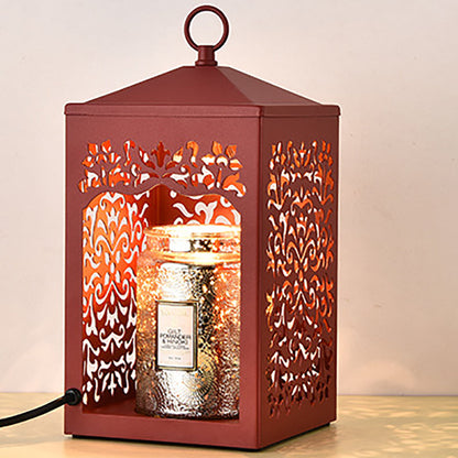 Traditional Vintage Metal Hollow Rectangle Shade 1-Light Melting Wax Table Lamp For Bedroom